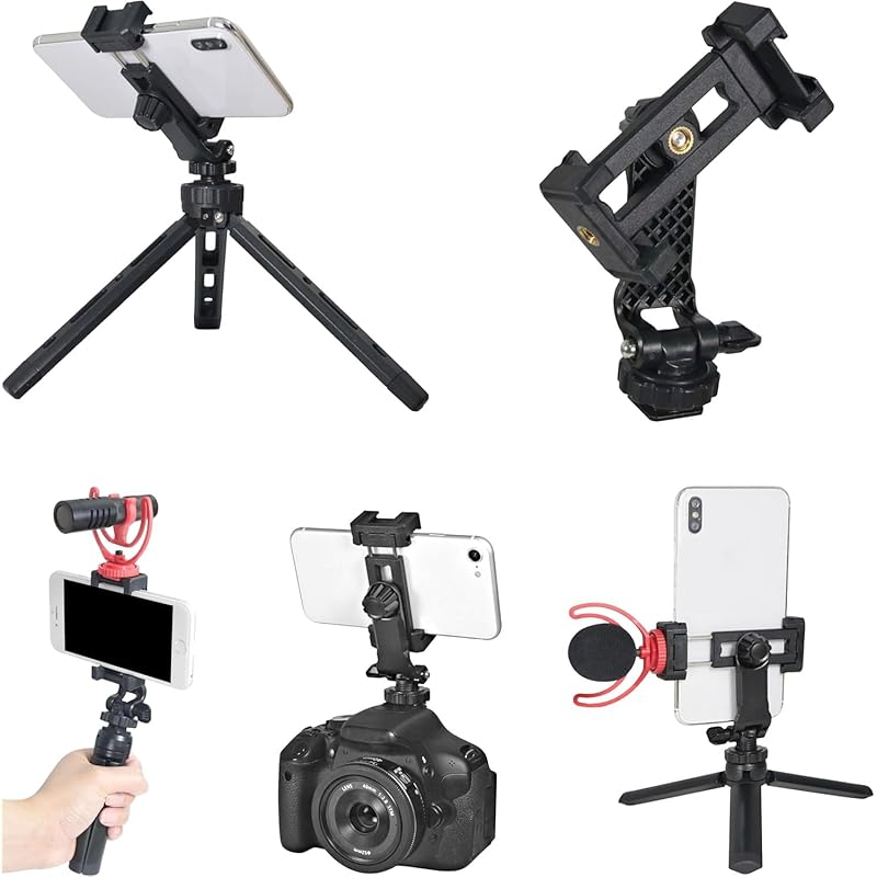 Держатель для смартфона штатив монопод для крепления винт 1/4 дюйма горячий башмак подставка адаптер поворотный зажим 360° фиксированный мобильный телефон с аксессуарным башмаком смартфон