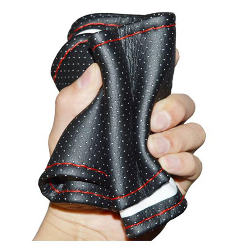 4X Universal Braid On The Steering Wheel PU Leather Car Steering Wheel Cover To Cover The Entire Single Connector 38Cm