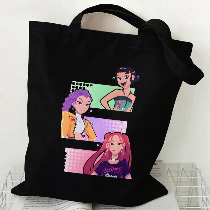 Горячая распродажа Kpop Корейская группа Witch Hunter для девушек Принт Холщовая сумка Студенческая повседневная сумка Сумка для покупок