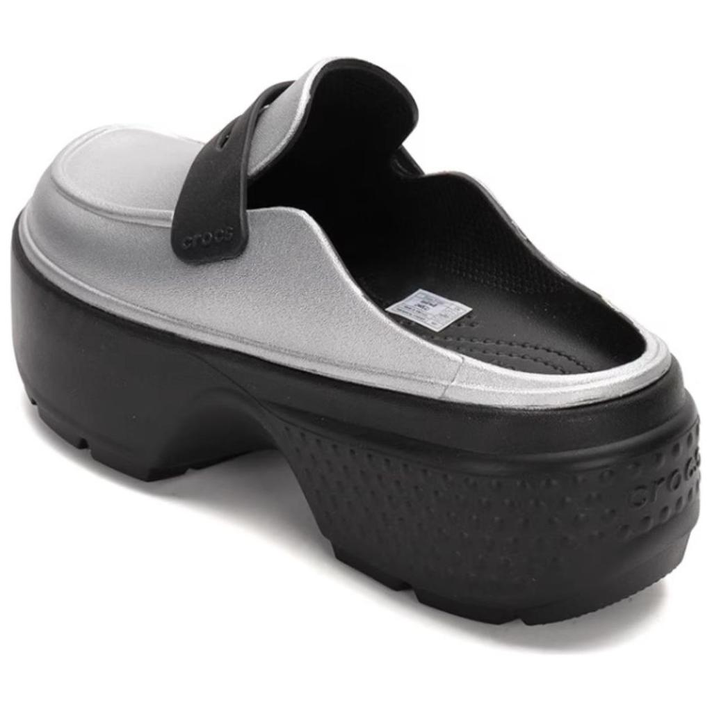 Crocs Stomp Loafer серебристо-черные кроссовки унисекс 210363-01V