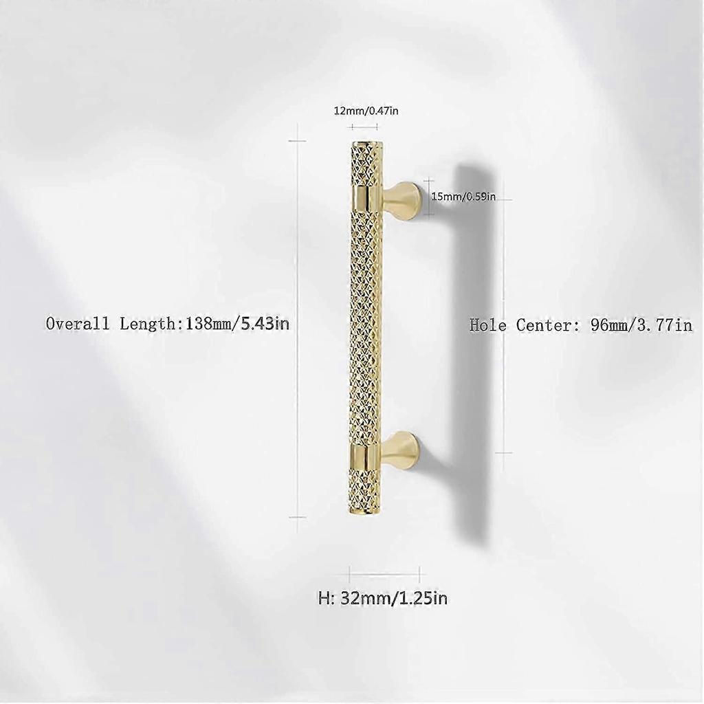 6 Pieces Gold Kitchen Cabinet Pulls, Door Knobs 96mm Center Distance, Zinc Alloy Cabinet Pull, Modern Drawer Knob, Bedroom Cabinet Pulls for Bathroom