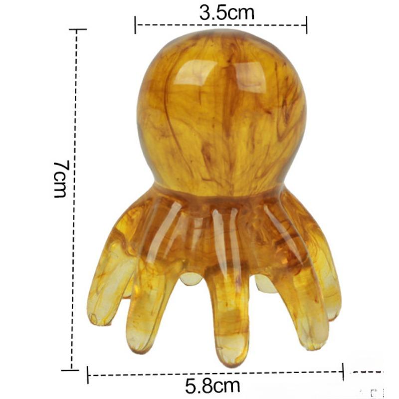 Смола Осьминог Массажная Расческа Голова Шея Меридианы Скребок Массажная Щетка для Массажа Кожи Головы СПА Гуа Ша Массажная Расческа Снятие Усталости Массажер