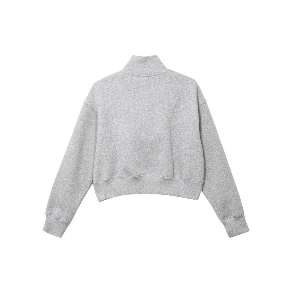 Nike Однотонная укороченная рубашка-поло с длинным рукавом и принтом логотипа, женские топы, серый DQ5768-063