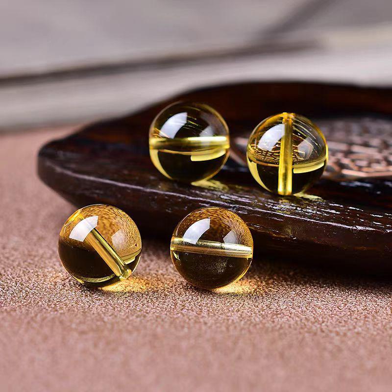 Браслет из натурального цитрина класса 7А, россыпь бусин - Чистые бразильские хрустальные бусины-разделители