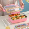 Stainless Steel Lunch Box With 3 Compartment Design Microwave Safe Leakproof Portable Students Office Workers