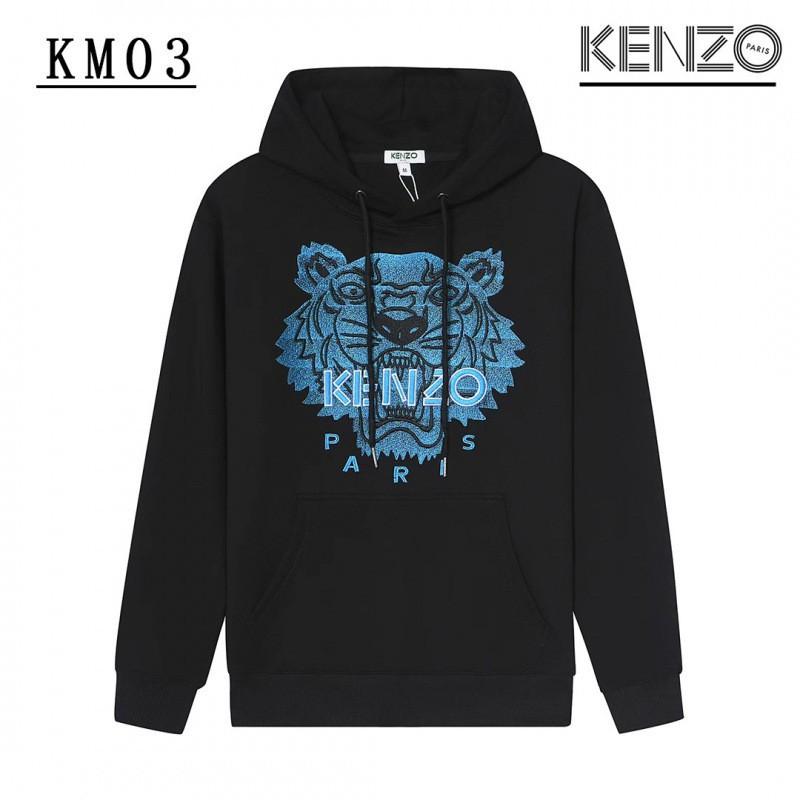 Unisex Cotton Hoodie With Tiger Embroidery Long Sleeve Oversized Pullover Winter