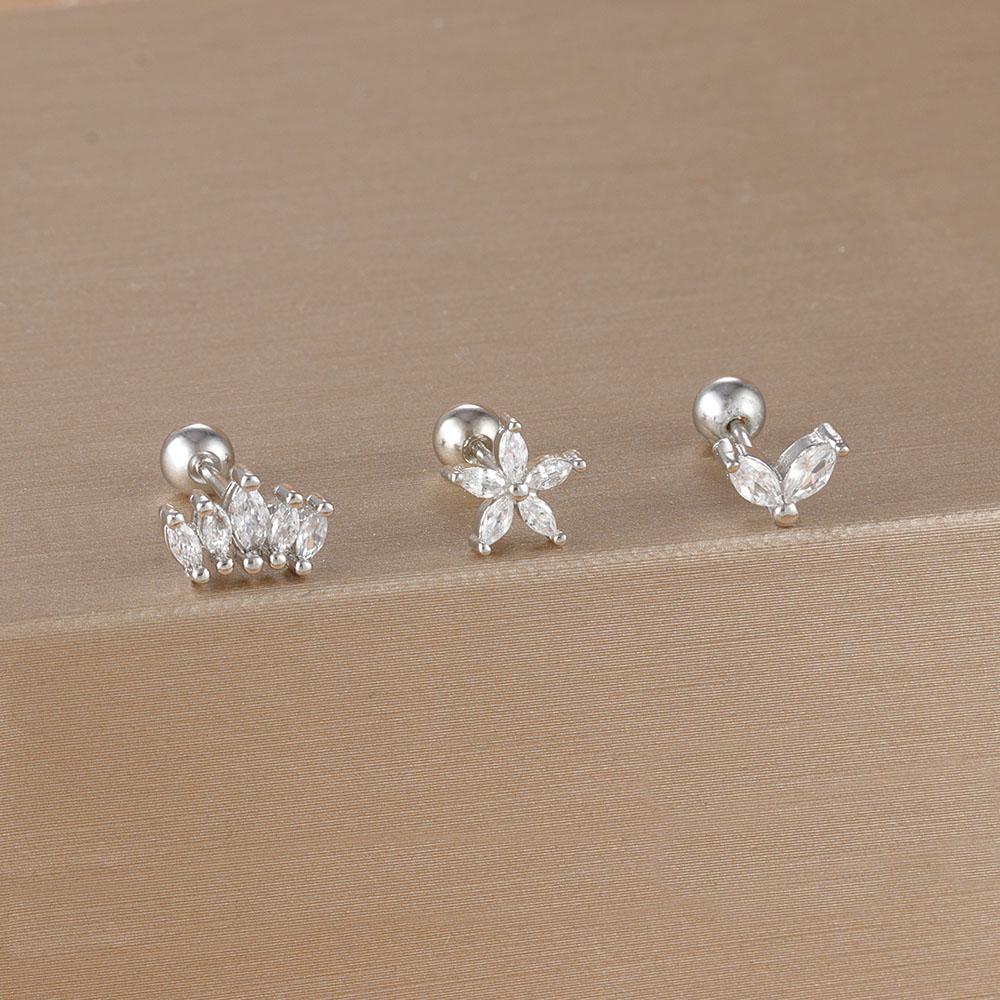 Набор сережек-гвоздиков Корона из нержавеющей стали золотого цвета, 3 шт. Для женщин, с покрытием 14 карат золотом, с кристаллами циркония, уникальные серьги-глаз лошади, ювелирные изделия