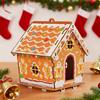 Christmas Tree Decoration Gingerbread House Wooden DIY Puzzle Set Family Holiday Tree Ornament Home Decor