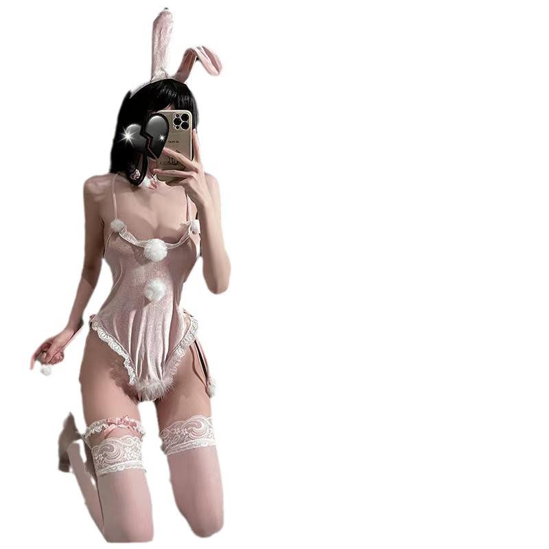 Ahao Sexy Christmas Bunny Girl Cosplay Lingerie with Open Crotch