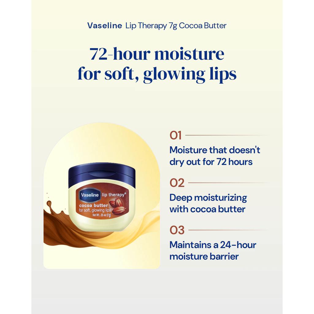 Вазелин для губ Vaseline Lip Therapy 7 г с маслом какао