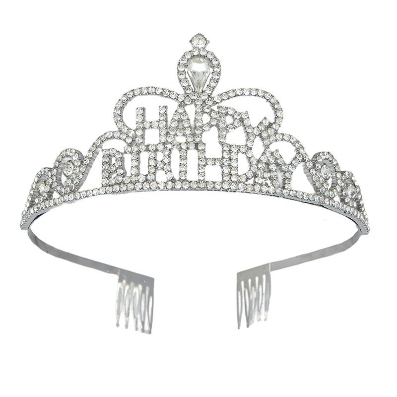 С днем рождения корона буквы с днем рождения корона ободок кристалл тиара аксессуары для волос праздничные атрибуты