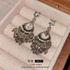 Silver Needle Diamond Water Drop Tassel Earrings - Ethnic Retro Style, All-Match Temperament Earrings.