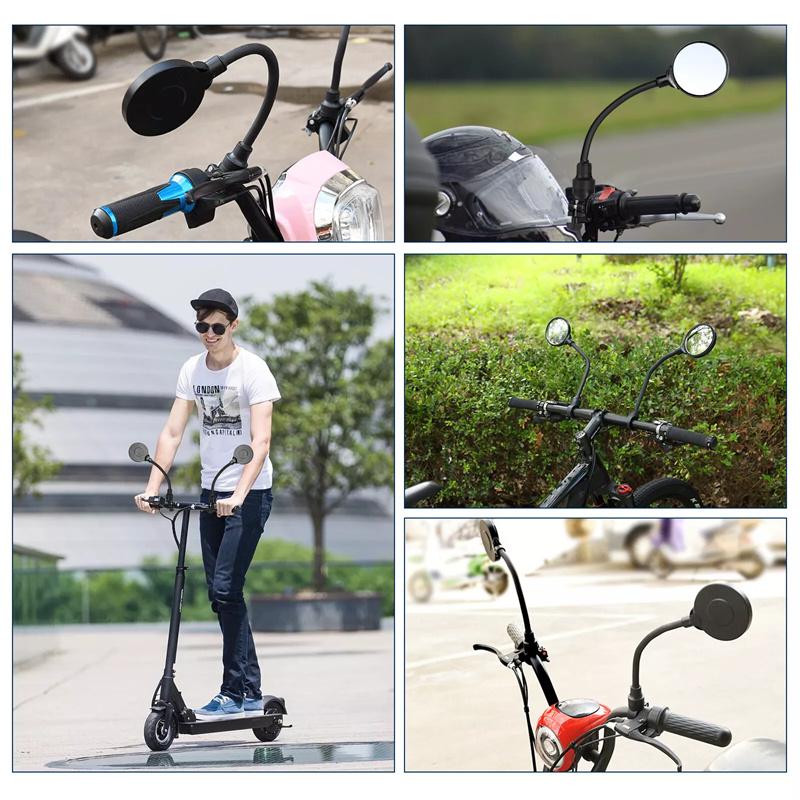 2Pcs Long Bicycle Rearview Handlebar Mirrors 360Fahrenheitor Mountain Road Bike Motorcycle Bendable Hose Adjustable Rearview Mirror
