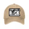 Stop I See A Rock Vintage Baseball Cap  New Vintage Washed Cotton Baseball Cap Parent Kids Sun Hats