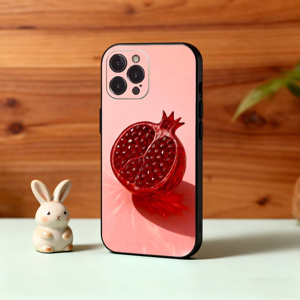 Красный Чери-Гранатовый Малиновый Чехол Для Телефона Для iPhone17,16,15,14,13,12,Plus,Pro Max, 5G Другие Мягкий Черный Чехол