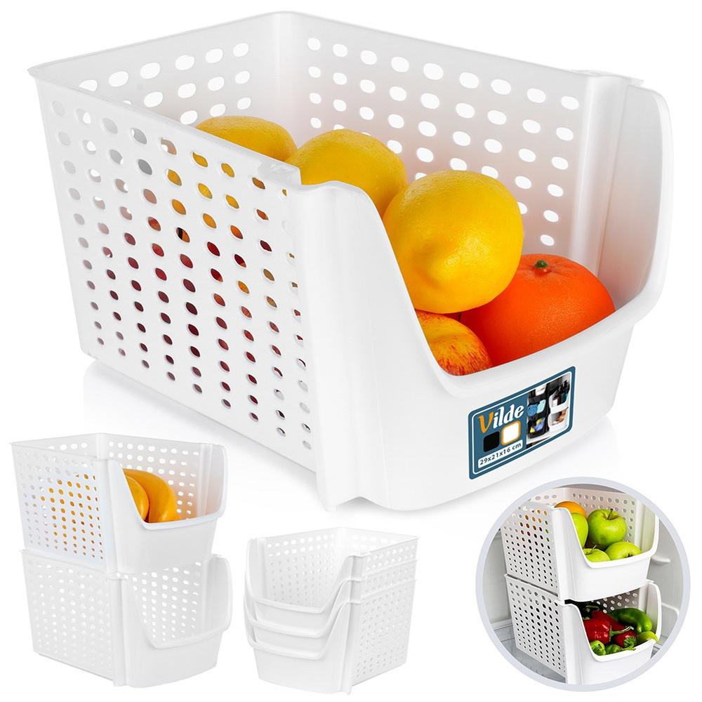 Stackable Black Produce Storage Basket 29x21x16cm