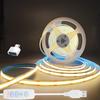 Светодиодная лента COB LED USB 320 Диммер 10 Уровней Высокая Лента 8мм 3000к Теплая USB на Type C Конвертер Свет, Лента, 5В, Светодиодов/м, Выключатель, Регулировка яркости, Регулируемый,