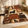 Retro Dachshund Patchwork Coral Fleece Blanket