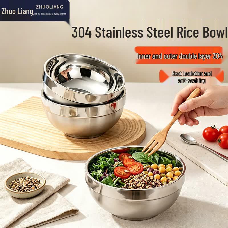 Zhuoliang 304 Stainless Steel Double-Layer Insulated Bowl