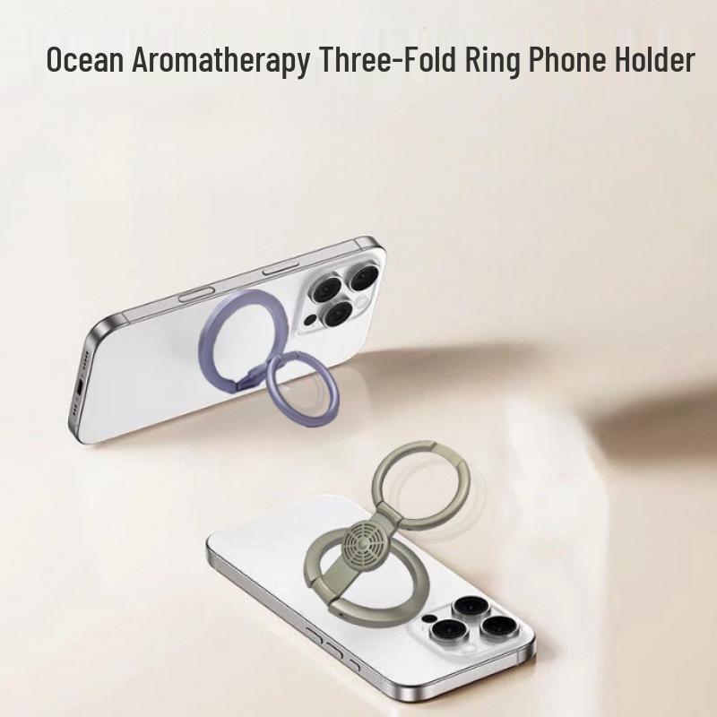 Multifunctional Aroma Diffuser Phone Ring Holder with Magnetic Back