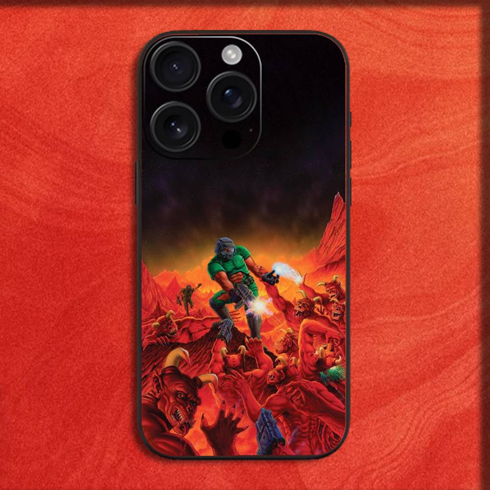 Чехол для телефона Game D-Doom Dark Ages для iPhone 16,15,14,13,12,11,Pro,XS,Max,XR,Plus,E,Mini Черный Ударопрочный