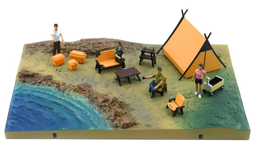 BM CREATIONS Диорама Город 004 Кемпинг Оранжевая Палатка 1/64