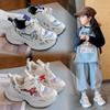 Kids Sneakers Mesh Breathable Boy Girls Running Shoes with Star 2024 New Fashion Children Sports Shoes Hook&loop Tennis Shoes