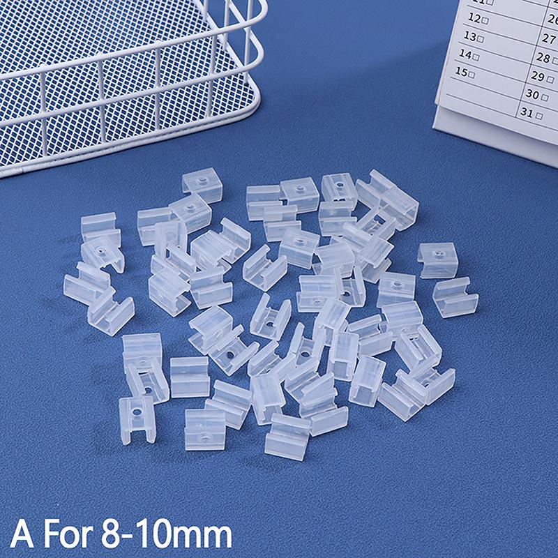 50 шт. светодиодных соединителей, фиксирующих пластиковые зажимы, крепление на стене для 8/10/12/14/17/18/20 мм RGB 5730/5050/2835 полосы света