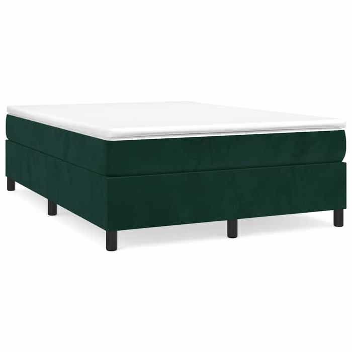 Maison Exclusive - Sommier à lattes de lit et matelas Vert foncé 140x190cm Velours