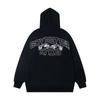 Trendy Alcatraz print hooded sweatshirt for men and women with zip-up jackets