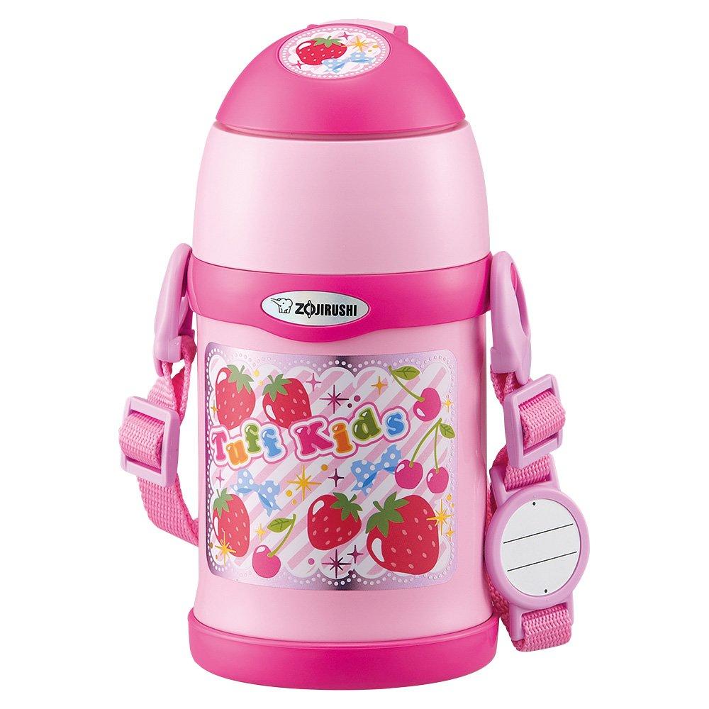 Бутылка для воды ZOJIRUSHI из нержавеющей стали, спортивная бутылка для детей, 2-сторонняя, с трубочкой и чашкой, 450 мл, розовая, SC-ZT45-PA