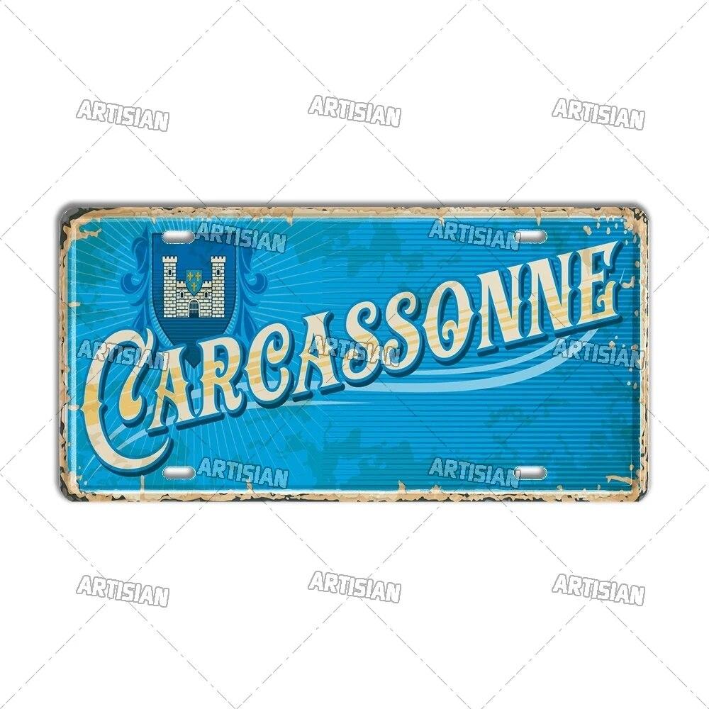 Artisian France Province Ctiy Metal Sign Landmark License Plate Travel Car Plate Decorative Tin Plaque Wall Decor Garage Bar Pub