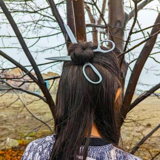 1 набор Палочка для волос в форме ножниц Женские металлические заколки для волос Прически