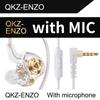QKZ Super Bass Wired Earphones ENZO Headset 3.5MM In-Ear Earbuds With HD Microphoen Noise Cancel Headphone Cable Control
