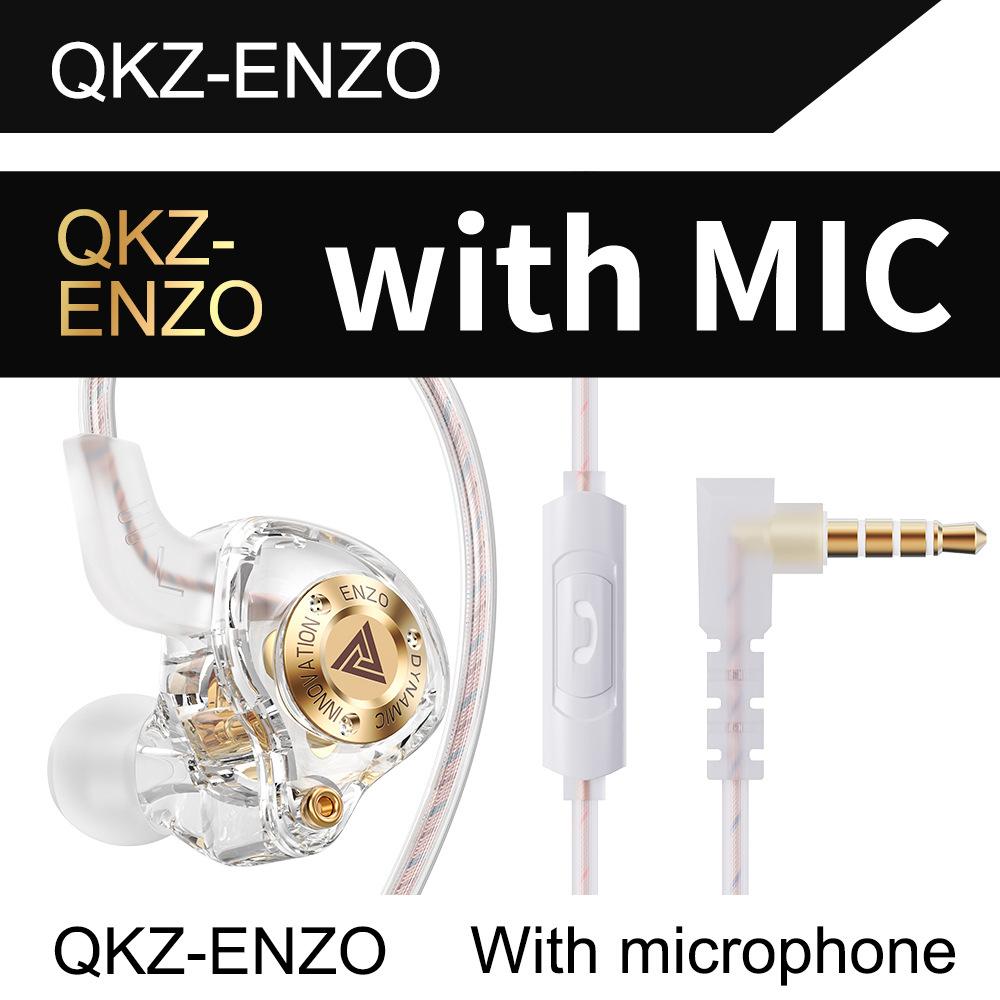 QKZ Super Bass Wired Earphones ENZO Headset 3.5MM In-Ear Earbuds With HD Microphoen Noise Cancel Headphone Cable Control