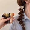 4Pcs Telephone Wire Hair Bands Heart Shape Spiral Hair Ties Rope Elastic Braided Phone Cord