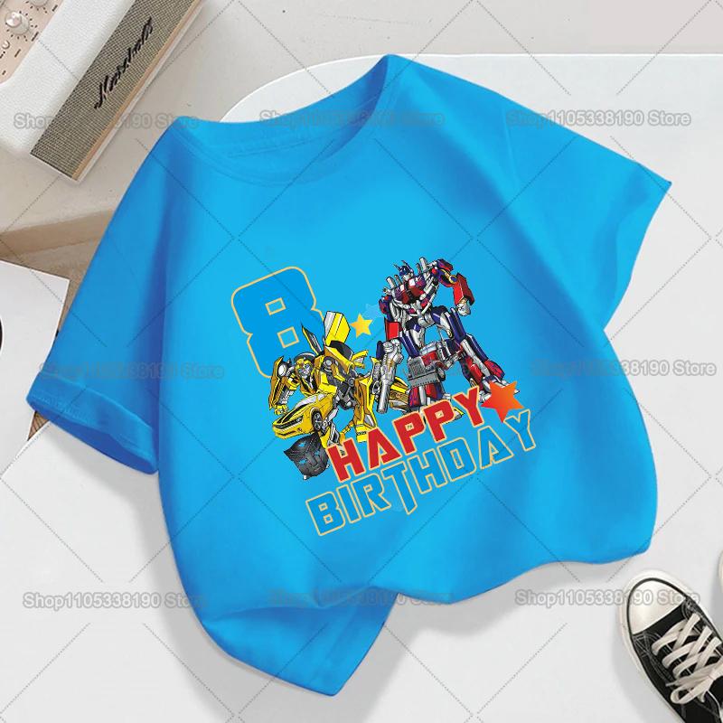 Transformers Baby Cotton T Shirt Cartoon Birthday Clothes boys Tees Shirt Clothes Anime Kawaii Summer Tees Tops Baby Clothing