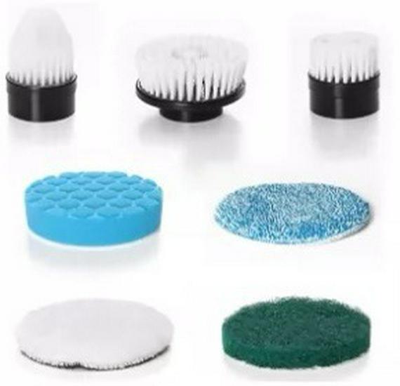 Cordless Electric Spin Scrubber with Long Handle and Crevice Brush for Kitchen and Bathroom