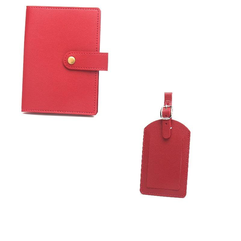 Бронзовая Кнопка Паспорт с Набором Бирок для Багажа Многоцветная Пряжка Очень Толстая Кожа Паспорт и Держатель для Карт Бирка для Багажа