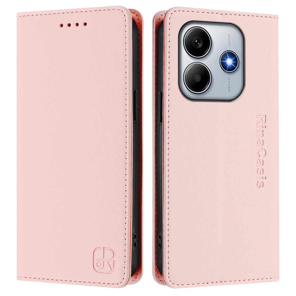Luxury Leather Case For OPPO A56 A16 A55S A54S K10 A96 A76 A36/Reno 12F Reno12 RFID Blocking Card Slot Magnetic Attraction Stand Shockproof Flip Cover