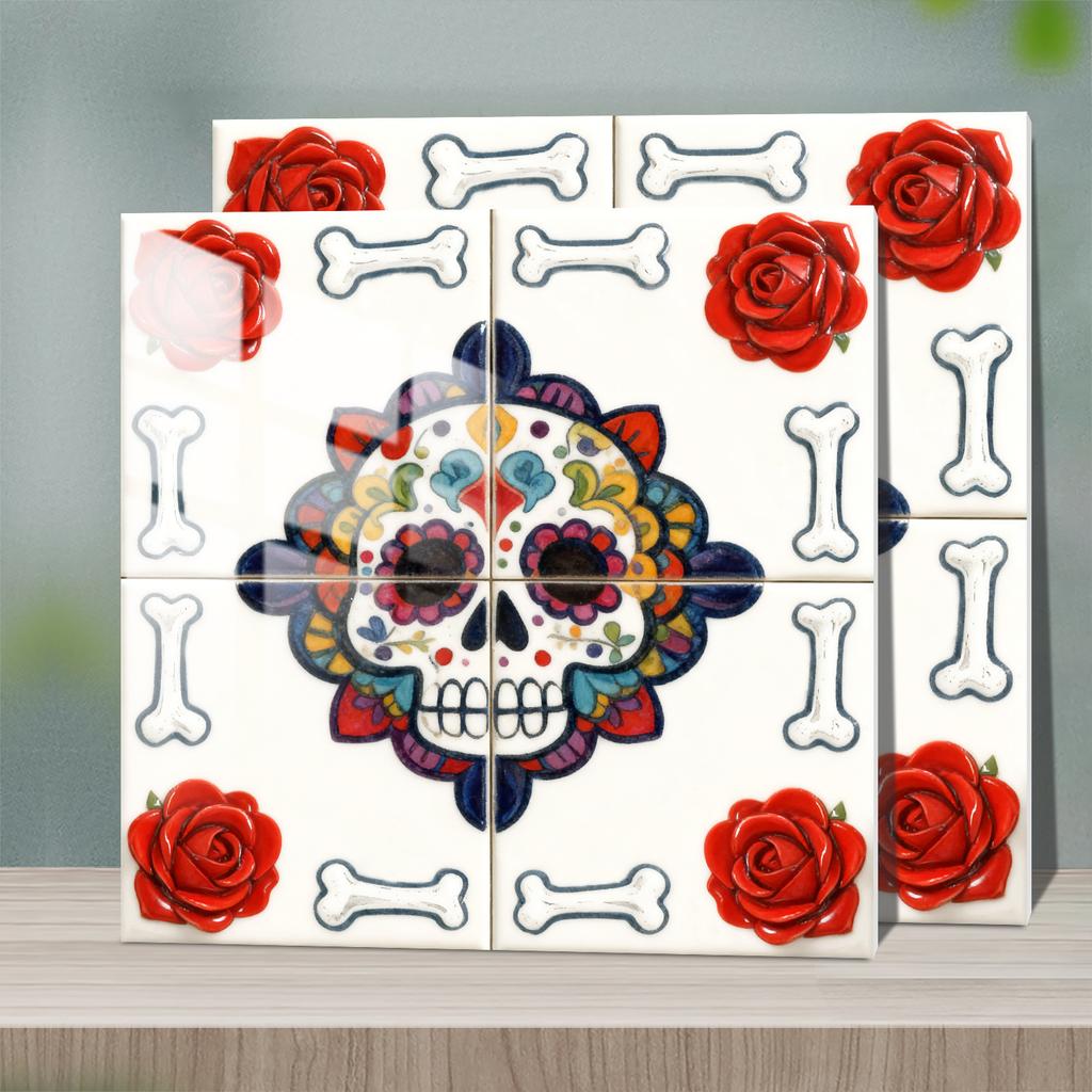 Waterproof 3D Tile Stickers Self-Adhesive PVC Wall Decals - Herringbone & Brick Style for Kitchen Backsplash Decor - Multi Designs