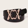New Women's Four Snake Lychee Pattern Belt Punk Snake Buckle Black European Market Women's Belt