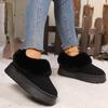 Женская мягкая теплая зимняя обувь, зимние ботинки на толстой подошве, повседневные уличные ботинки без застежек 2024 года, нескользящие ботинки на плоской подошве, хлопковая обувь Zapatos
