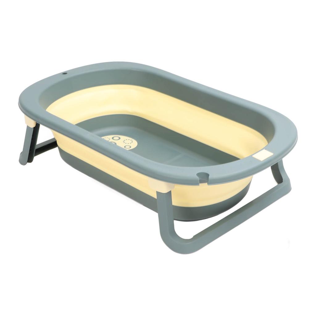 Collapsible Baby Bath Tub with Drainage Hole Space Saving Multifunctional Anti Slip Foldable Infant Bathtub
