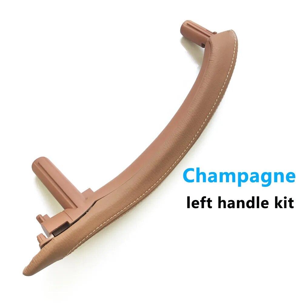 LHD Car Interior Left Right Passenger Door Pull Handle With Outer Leather Cover Trim Replacement For BMW X5 X6 F15 F16 2014-2018