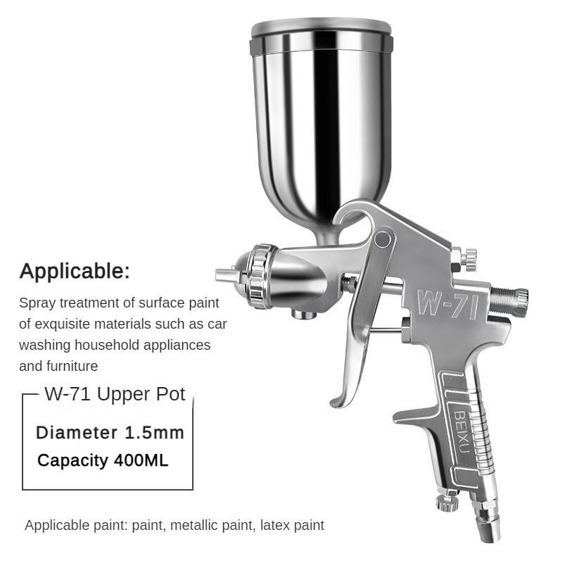 Пневматический краскопульт для латексной краски, автомобильный, мебельный, ремонтный пистолет для верхнего покрытия, распылитель из нержавеющей стали с высокой степенью распыления
