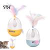 Automatic Motion Activated Kitten Toys Interactive Cat Wobble Toy, 360 Degree Rotating Feather Chirping Self Playing for Boredom Sound,
