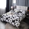 Cartoon Bedding Set Cow Print Duvet Cover Black White Comforter Cover Milk Cow Bedspreads Cover Reversible Plaid Grid Room Decor
