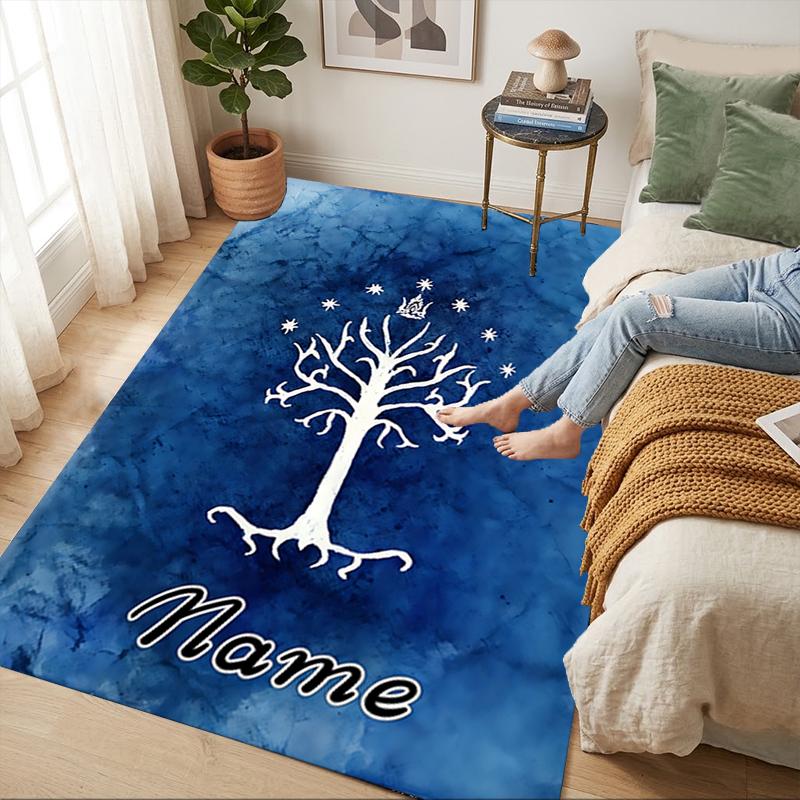 Custom Name Flame Courage Living Room Non-Slip Area Rug Soft Carpet for Bedroom Kids Playroom Sofa Office Home Decor Doormat