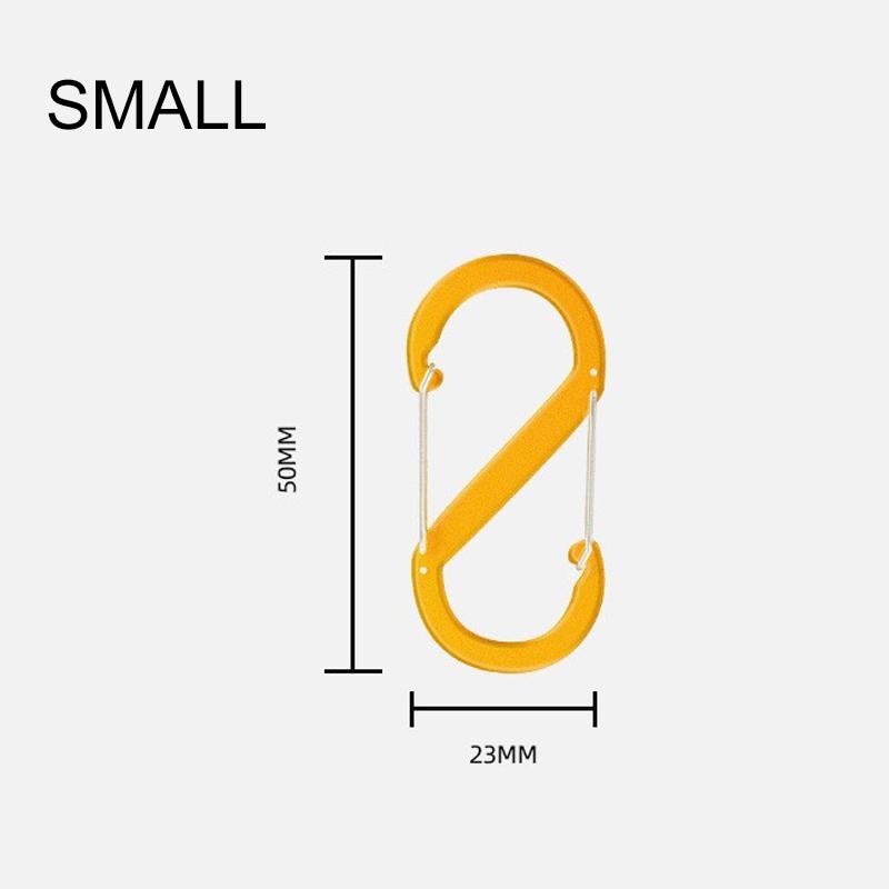 S-образный двойной карабин, брелок, замки-молнии для рюкзаков, карабин, скользящий замок, алюминиевый сплав, большой, средний, маленький карабин для кемпинга